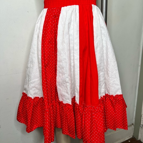 Vintage Partners Please Dancing skirt prairie Polka Dots Pinup dolly Holiday S - Picture 2 of 8
